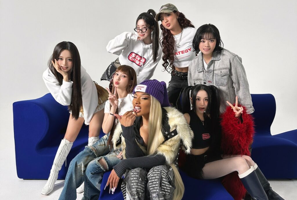 Le groupe TWICE avec Megan Thee Stallion