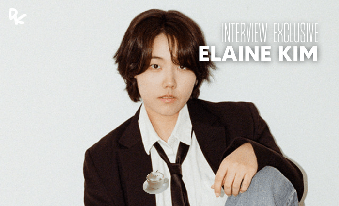 Portrait d'Elaine Kim avec le texte "Interview exclusive : Elaine Kim"